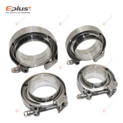 Eplus Car 304 Stainless Steel Quick Release V Band Clamp Turbo Exhaust Pipe Vband Clamp Male Female Flange V Clamp Kits
