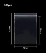 Lot 500 st Plastpåsar Dragkedja Transparenta små fickor 10x7cm Tjocklek: 0,04mm