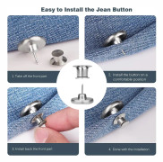 Jeansknapp No Sew Metall Omedelbar Jeansknappar Avtagbar