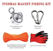 Aespa magnetisk fiskeset, 300 kg stark dragkraft fiskemagnet, neodymium rund magnetfiske med dubbelsidiga ringar, för hämtning i R