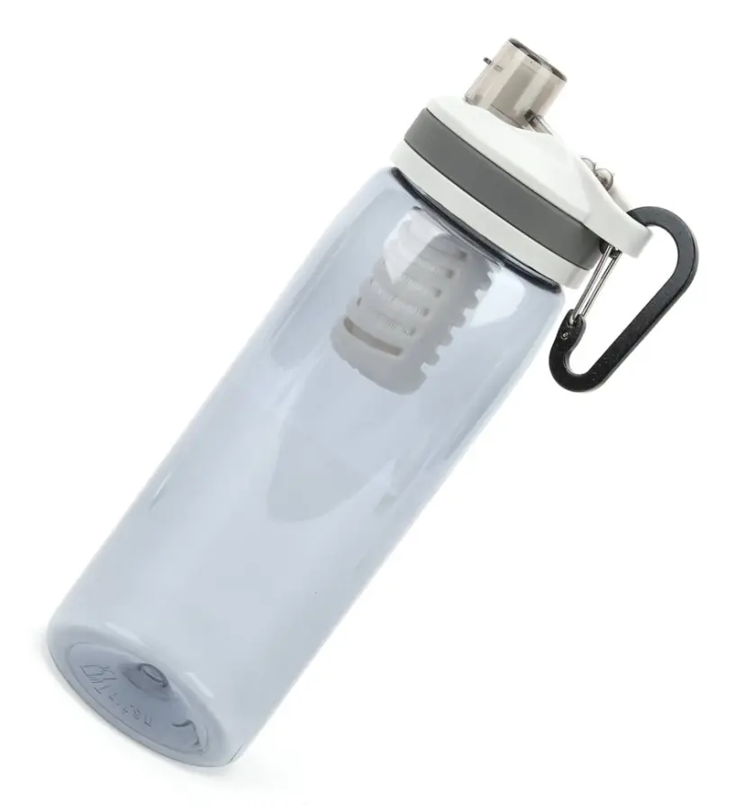 770ml Utomhusfiltrerad vattenflaska Camping Nödvattenfiltreringsflaska PurifierGrå