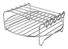 Fritösställ - Dubbelskiktsställ för spett, multifunktionella tillbehör i rostfritt stål för fritös (20 cm, fem nålar)