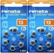 2 blisterpack med 6 Renata ZA13 orange batterier -