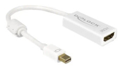 Delock 4K Passive - Videokort - Mini DisplayPort hane till HDMI hona - 20 cm - vit - stöd för 4K