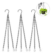 3-pack Hängande kedjeset, Ersättningskedja, Metall, Hängande korg, Kedjor, Trädgård, Blomkruka, Växthängare med klämmor och krokar för fågelmatare