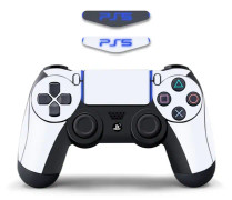 För Sony PS4 / PS4 Slim Game Controller Dekal Avtagbar - Vit Vit