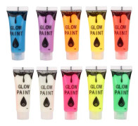10 st Nagel Fluorescerande Pulver DIY Kroppskonst Målarfärg Tryckande Glödande Verktyg