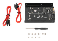 SATA-adapter 2 i 1 MSATA/M2 NGFF SSD till Dual Port SATA3-konverterare med stöd för 3,5-tums hårddisk - Datortillbehör