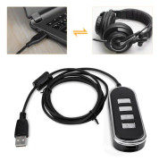 RJ9 till USB-ljudhörlurskonverteringslinje Datorhörlurar Linje med kontrollbox