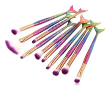 Nytt 10 st Heilwiy Gift Mermaid Makeup Brush Set Professionell ögonmakeup