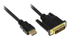 Alcasa HDMI/DVI-D-kabel HDMI DVI-D Svart