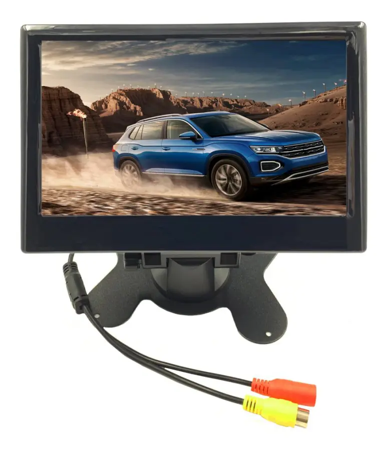 Bilbackningsmonitor - 7 tum, 12-24V, 170 graders vidvinkel, färg LCD HD, tvåvägs videoingång, lastbilar, släpfordon, 12 LED-ljuskamera
