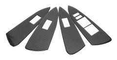 4st Carbon Fiber Fönsterlyftstrimma Passar till Toyota RAV4 06-12