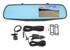 1080P HD Dual Lens Mirror Dash Cam med parkeringsmonitor