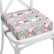 Bältesstol barnstol bältesstolsdyna barnstol - 33x33x8cm - bältesstol utomhus och inomhus bältesstol reducerare boostapak för resebarnstol djur grå