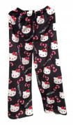 Tecknad Hello Kitty Flanell Pyjamas Plysch och tjock isoleringspyjamas för kvinnor - Svart - Rosa L(L,Black - Pink)