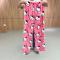 Flanell pyjamas f?r kvinnor Plysch f?rtjockad varm tecknad design i rosa r?d storlek M till XXL