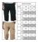 Herr 3/4 Lång Längd Elastiska Shorts Midja Cargo Combat Tre Kvarts Byxor Khaki 2XL