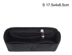 Filt tyg Multi-Pocket Insert Handv?ska Organizer f?r kvinnor Svart