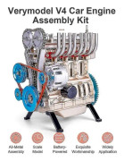 Inline fyra-cylindrig motor modell full metall monteringssats f?r vuxna och barn pedagogisk leksak