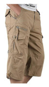 Herr 3/4 Lång Längd Elastiska Shorts Midja Cargo Combat Tre Kvarts Byxor Army Green 3XL