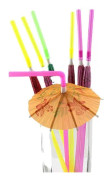 100 Paraply Parasoll sugrör, Hawaiian Beach Cocktail Luau Party Decorations Supplies