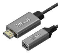 Qgeem HDMI Single till Mini Dp Converter Adapter Kabel Uhd 4k@30hz kontakt