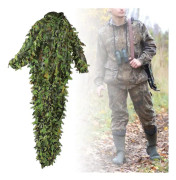 Grön vild kamouflage Ghillie-dräkt 3D-lövjackor och byxor set kläder för jakt