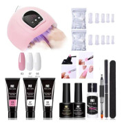 Poly Builder Gel-kit med UV-lampa f?r naglar / Polygel Nail Art multif?rg