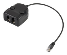 Intelligent Sound Crystal Headset med volymkontroll - Splitteradapter för telefonträning