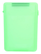 Stötsäkert transparent förvaringsfodral för 3,5 tum HDD SSD (grön)