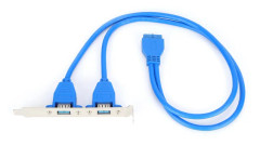 USB-fäste på baksidan Moderkort 19-stift till dubbelport A hona förlängningsbaffelkabel