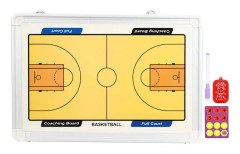 Basketboll Coaching Board, Taktisk Kommandotavla med Whiteboard för Hel- och Halvplansstrategier, Multifunktionellt Coachingverktyg med Magnetisk Penna och Tavla