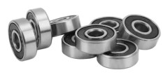 8 st 608RS ABEC 9 Kullager Kolstål Förseglade Skateboardlager 8x22x7mm för Rullskridskor Dansbrädor Svart
