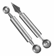 2-pack fruktutskärningsverktyg Fruktskalare Melonsked Fruktskärningskniv Fröavlägsnare för DIY Fruktsallad Grönsak Glass