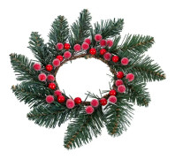 Christmas bauble Candleholder Red Green Plastic 25 cm