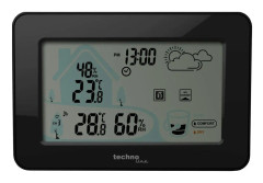Technoline WS 9490, Svart, Inomhustermometer, Utomhustermometer, Termometer, Termometer, 5%, 1 ° C