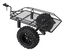 Metall RC Hinkvagn Trailer Simulering Trailer Bil för TRX4 D90 SCX10 CC01 1/10 DIY Delar Svart