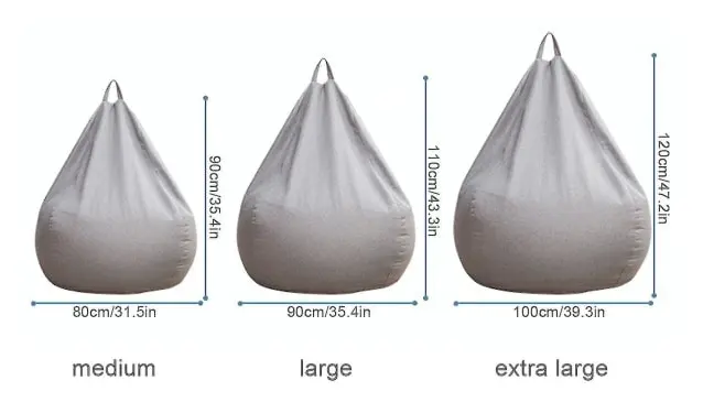 Ny Extra Stor Bönpåse Stol Soffaöverdrag Inomhus Lat Lounger För Vuxna Barn Kampanjpris Blå 80 * 90cm Blå