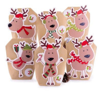 PAJOMA REN ADVENTSKALENDER, 1 X 24 KRAFT PAPPERSPÅSAR A R