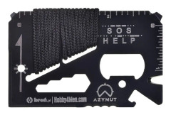 Multiverktyg AZYMUT TOOL CARD Multifunktionskort - 13 verktyg + fodral, 85/53 mm (H-O200930TC)