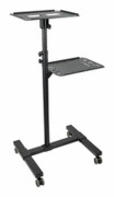 StarTech.com Mobile Projector and Laptop Stand/Cart, Heavy Duty Portable Projector Stand (2 Vented Shelves, hold 22lb/10kg each), Height Adjustable Ro
