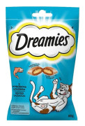 Kattgodis Dreamies Godis Lax 60 g - Smaskiga snacks för katter, 60 L storlek. Perfekt belöning för din katt!