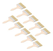 MINIFINKER Pensel - Konstgjord ullborste - Ergonomiskt trähandtag - Paket om 10 - Vit