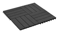 Terrassplattor 22 st 30 x 30 cm 2 m² WPC Svart Mothinessto LY5672