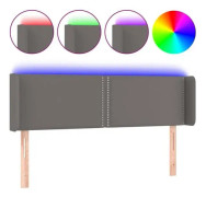 LED sänggavel Grå 147x16x78/88 cm Läder78 [cm]