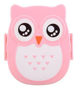 Plastlunchbox Bekväm Söt Matförvaringsbehållare Barn Student Bestick Bento Case för Hushållstillbehör Rosa