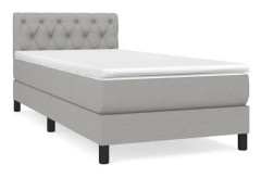 Ribbbotten med madrass Ljusgrå 80x200 cm Tyg