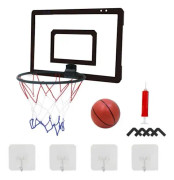 minifinker basketbåge för barn Nummer 7 Väggmonterad basketbågesats för inomhus- och luftspel Svart