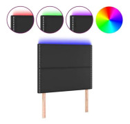 LED sänggavel Svart 100x5x118/128 cm Läder118 [cm]